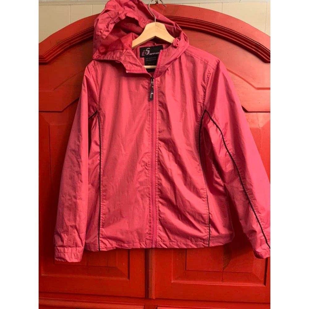 i5 Apparel Women's Hot Pink Windbreaker Jacket In EUC Worn 1 Time Size M